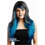 Wavy O' Curl Ombre Wig - Blue and Black