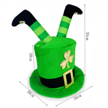 St. Patrick's Day - Shamrock Top Hat With 3D Irish Leg