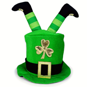 St. Patrick's Day - Shamrock Top Hat With 3D Irish Leg