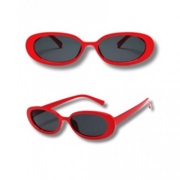 RETRO OVAL SUNGLASSES - RED