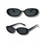 RETRO OVAL SUNGLASSES - BLACK