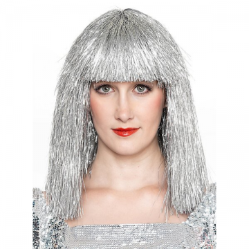 Tinsel Glam Wig - Silver