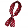 Polka Dot Satin Neck Scarf - Red