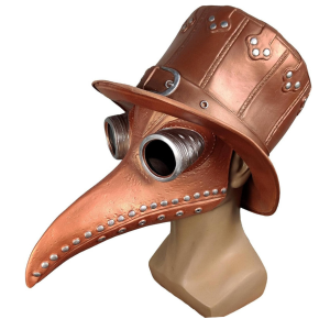 Steampunk Plague Mask with Hat - Gold