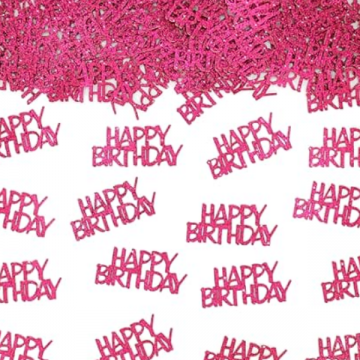 Confetti Table Happy Birthday - Hot Pink
