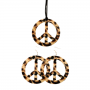 Leapord Peace Sign Earrings & Necklace set