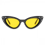 CAT EYE STARRY SUNGLASSES - BLACK/YELLOW