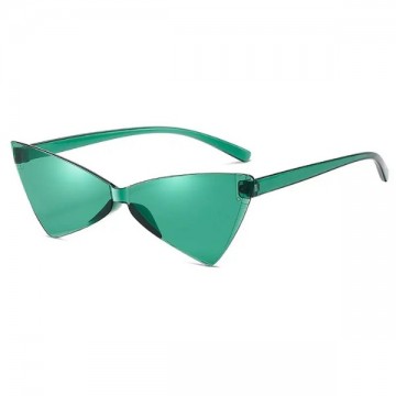 St Patricks Day - Tinted Green Triangle Rimless Glasses