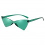 St Patricks Day - Tinted Green Triangle Rimless Glasses