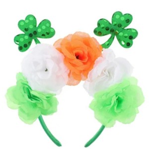 St Patricks Day Headband - Irish Clover Rose