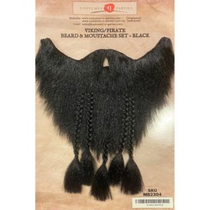 Viking / Pirate Beard & Moustache Set - Black