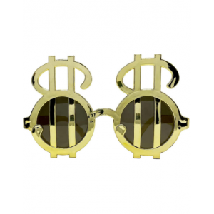 Dollar Sign Glasses - Gold