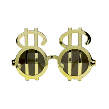 Dollar Sign Glasses - Gold