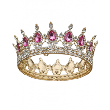 Rhinestone Queen Crown - Pink