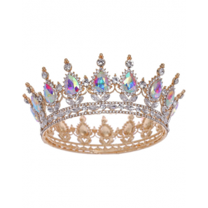 Rhinestone Queen Crown - Rainbow Crystal