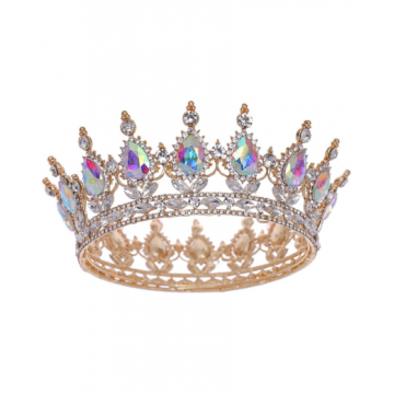 Rhinestone Queen Crown - Rainbow Crystal