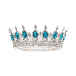 Rhinestone Queen Crown - Blue