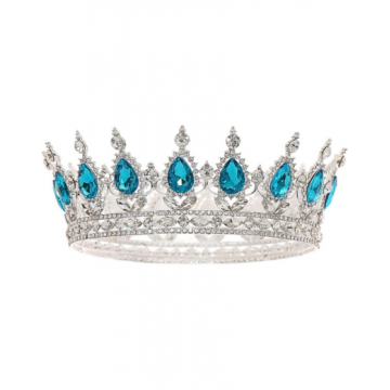 Rhinestone Queen Crown - Blue