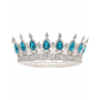 Rhinestone Queen Crown - Blue