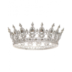 Rhinestone Queen Crown - Silver