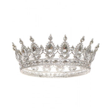 Rhinestone Queen Crown - Silver