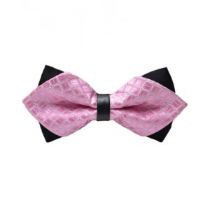 Bow tie Pink & Black Checkered Diamond Tip