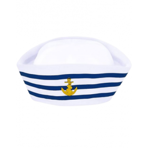 Nautical Striped Sailor Hat Gold Anchor
