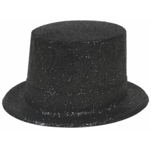 Glitter Top Hat - Black