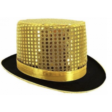 Sequin Top Hat Gold