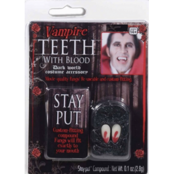 Vampire Teeth with Blood