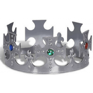 Silver Medieval Jeweled King Crown