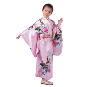 Girl Kimono Pink Peacock
