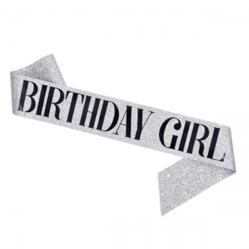 Birthday Sash Girl - Silver