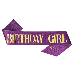 Birthday Sash Girl - Purple/Gold