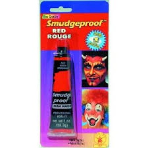 Red smudgeproof cream make up