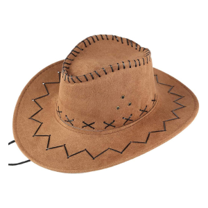 Cowboy Suede Hat - Light Brown