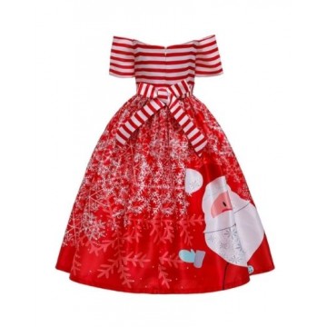 Christmas Striped Tie Back Dress