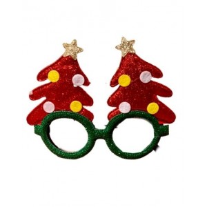 X-Mas Green Frame with Red Christmas Tree Glasses