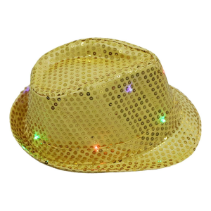 LED Sequin Fedora Hat - Yellow