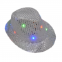 LED Sequin Fedora Hat - White