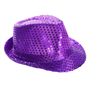Sequin Fedora Hat - Purple