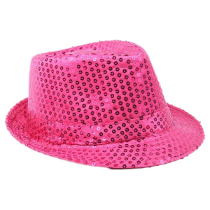 Sequin Fedora Hat Magenta