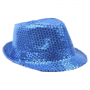Sequin Fedora Hat Blue