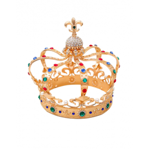 Royal Gold Fleur-de-Lis Jeweled Crown