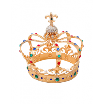 Royal Gold Fleur-de-Lis Jeweled Crown