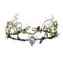 Enchanted Forest Antler Crown with Deer Pendant - Silver