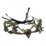 Enchanted Forest Antler Crown with Deer Pendant - Black