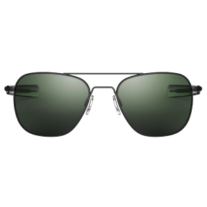 Aviator Vintage Shades Black Frame with Green lens
