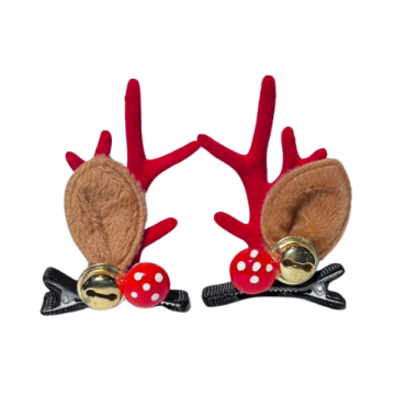 Hair Clip Reindeer Ear with Bells