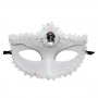 Victorian Sequin Mask - White